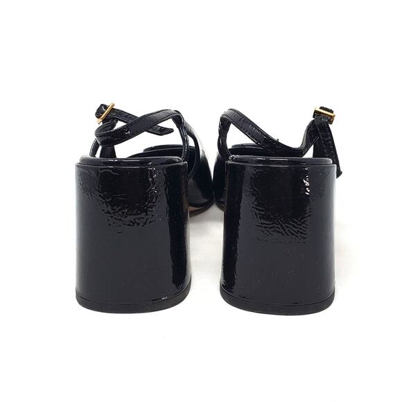 Tory Burch Georgia Slingback Pumps 70MM Naplack Cow Perfect Black 137065 Size 8 - Picture 7 of 11